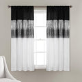 Lush Decor Night Sky Window Curtain Panel, Single 42"W x 63"L Black & White - Sequin Backdrop Curtain - Room Darkening Curtains For Bedroom - Glam Decor