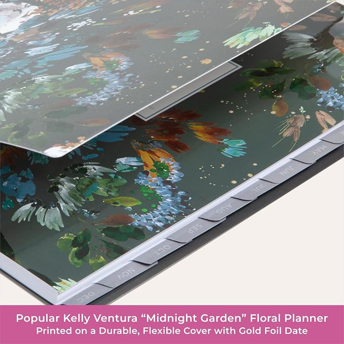 Blue Sky 2026 Weekly & Monthly Planner Calendar, 8.5"x11", Midnight Garden
