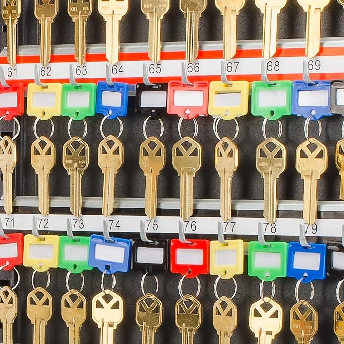 Barska Multi-Purpose Key Tags with Write-On Labels & Metal Rings – 50 Small Colored Key Tags for Organization, Identification & Labeling