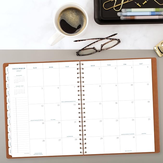 AT-A-GLANCE® Signature Collection 2027 Weekly Monthly Planner, Brown, Large, 8 1/2" x 11"