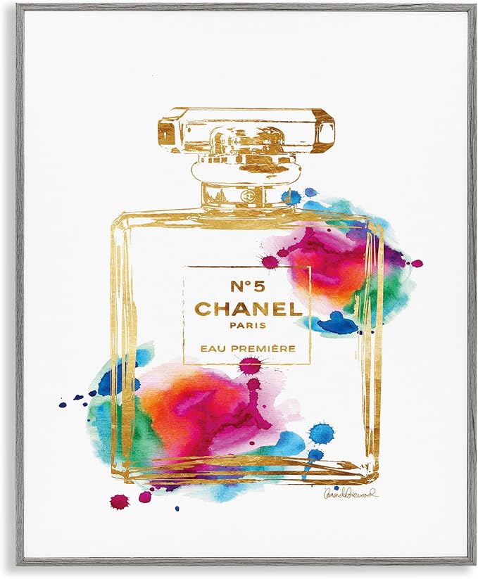 Fashion Perfume Glam, 24 x 30 Inch Framed Giclée Print | Stupell Industries · By Amanda Greenwood · Ready to hang once unboxed · Chic decor for bedroom or dressing room · Made in USA