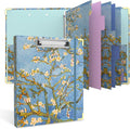 Almond Tree 3 Ring Binder - 1 Inch Round with 6 Tab Dividers, 2 Interior Pockets, Cute Clipboard for School & Office