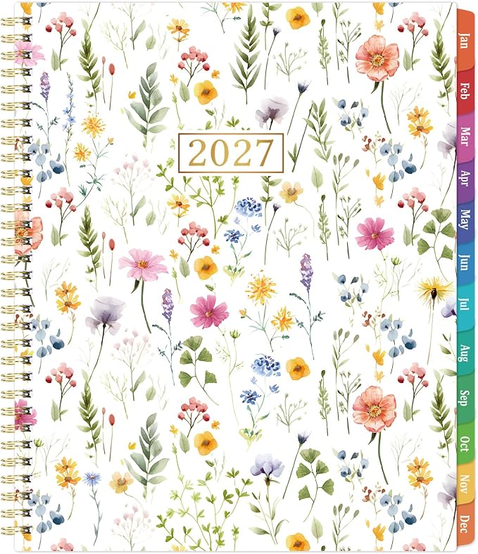 2027 Planner for Office, School, Home, Spiral Bound Weekly Monthly Calendar