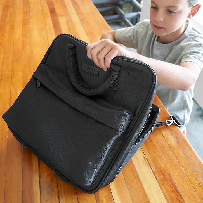 Sturdy 3 Ring Zipper Binder with Strap - 2" Binder with Pockets Holds 500 Sheets, Laptop & More - Durable & Easy to Carry