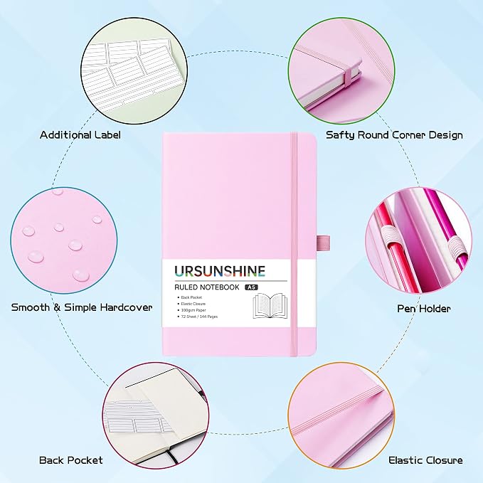 Ruled Notebook/Journal - Classic Lined Journal/Notebook, 5.3" x 8.26"