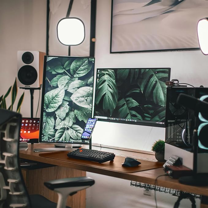 Leather Desk Mat Set (32x16) - Full Grain Large Computer Gaming Mouse Pad | Non-Slip, Table Cover Blotter Protector, Smooth Control, Stitched Edges, Desktop Laptop Accessory with Valet Tray & Coaster