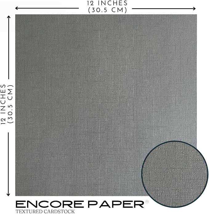 Tin Man—12x12 Textured Cardstock | 80lb Textured Gray Scrapbook Paper | Premium Cardstock for Cricut Cutting | 25 Sheets