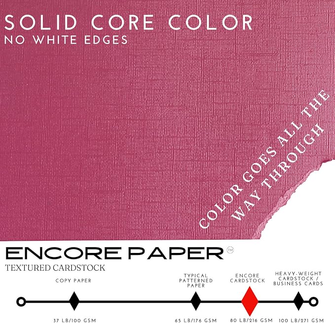 Mulberry—12x12 Textured Cardstock | 80lb Textured Red Scrapbook Paper | Premium Cardstock for Cricut Cutting | 25 Sheets