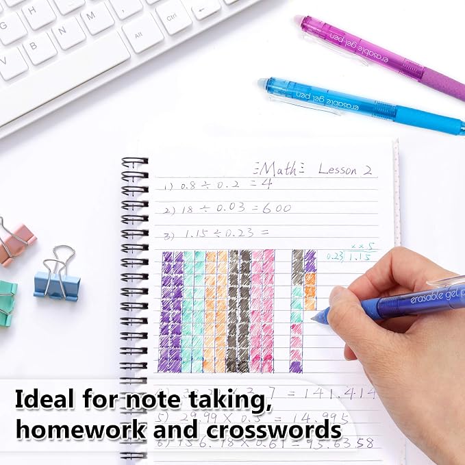 Vanstek 26 Colors Erasable Gel Pens, Retractable Erasable Pens Clicker, Fine Point(0.7), Make Mistakes Disappear, Premium Comfort Grip for Drawing Writing Planner and School Supplies