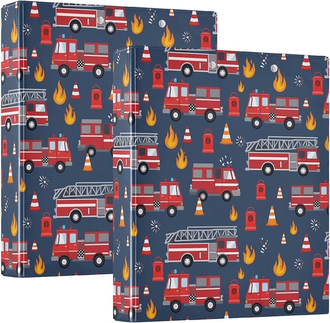 Monster Truck Navy Blue Round Ring Binders 1.5 Inch Race Cars Roadster 3 Ring Clipboard Binder for Office School Work Supplies File Folder Document 200 Sheet Capacity Easy Open 2 Pieces