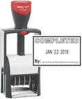 MaxMark Heavy Duty Self Inking Date Stamp with Phrase Completed - Black Ink
