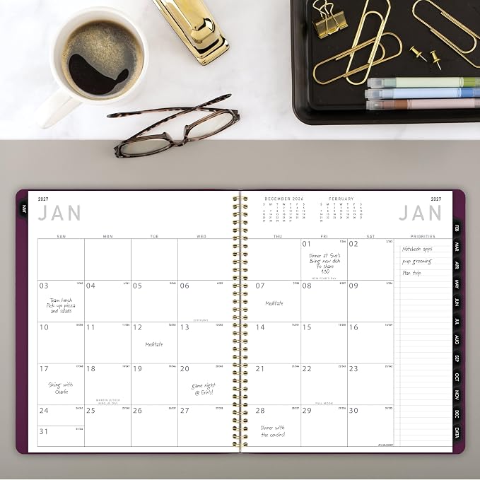 AT-A-GLANCE 2027 Planner, Monthly, 9" x 11", Contemporary, Purple (70250X1427)