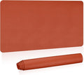Patikil Desk Mat, 35"x17" Non-Slip Waterproof PU Leather Desk Pad Dual Sided for Office & Home, Orange
