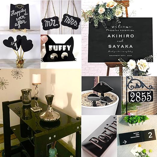 4 Pieces Black Acrylic Sheet, 8 x 10 Inch 1/8 Inch Thick, Black Cast Plexiglass Sheets for DIY Display, Handcraft, Home Decor, Painting, Display Stand, Photo Frame, Easy to Cut