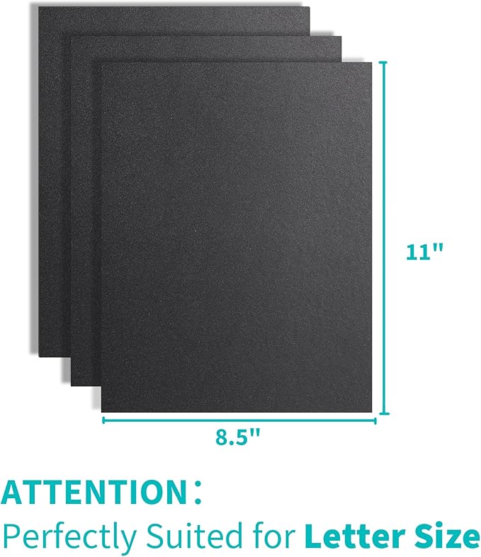 Binditek 12 Mil Sand-Textured Binding Covers, Letter Size, Black, 100 Pack | Plastic Binding Covers, 8.5" x 11", Subtle Matte Finish, Square Corners, Unpunched, Ideal for Business Reports and Proposals