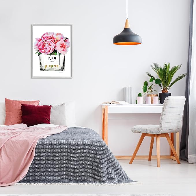 Glam Paris Vase with Peony, 24 x 30 Inch Framed Giclée Print | Stupell Industries · By Amanda Greenwood · Ready to hang once unboxed · Elegant gift for any room · Made in USA