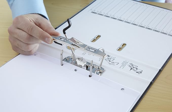 2-Ring Premium Binder for Top-Punched Paper - Navy, by Bindertek | Top-Opening, 3" Spine Width, 525 Sheet Capacity, 2.5" Lever Arch Mechanism, Linen-Textured Covers, Steel Reinforced Edges