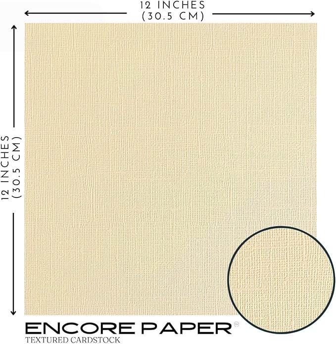 Vanilla Ice Cream—12x12 Textured Cardstock | 80lb Textured Cream - White Scrapbook Paper | Premium Cardstock for Cricut Cutting | 25 Sheets