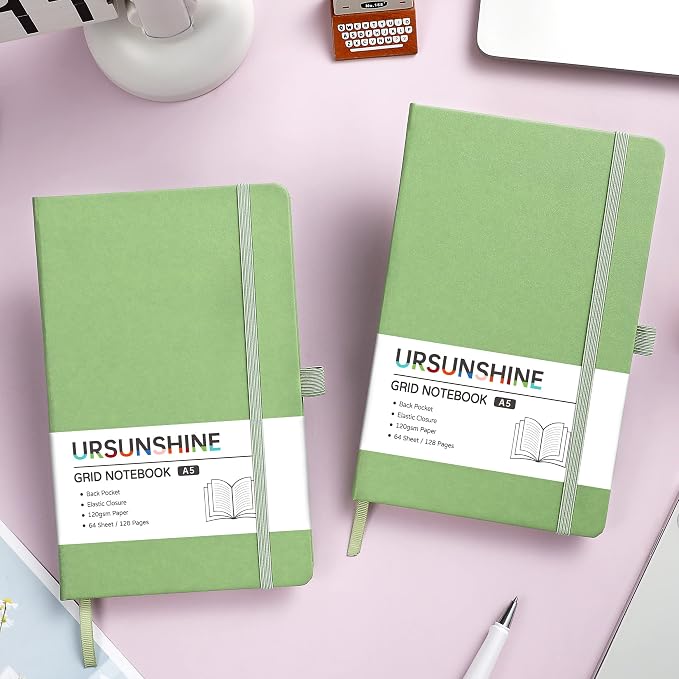 Graph Grid Paper Notebook/Journal - Classic Journal/Notebook with Ribbon Divider
