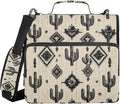 Western Cowboy Cactus 3 Ring Zipper Binder with Handle 1.5 inch Binder Organizer, Multi Pockets Office File Folder with Shoulder Strap 500 Sheet Capacity