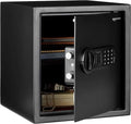 Amazon Basics Steel Home Security Electronic Safe with Digital Keypad, Programmable Lock for Important Documents, Jewelry, Valuables, 1.2 Cubic Feet, Black, 13"W x 13"D x 14.2"H