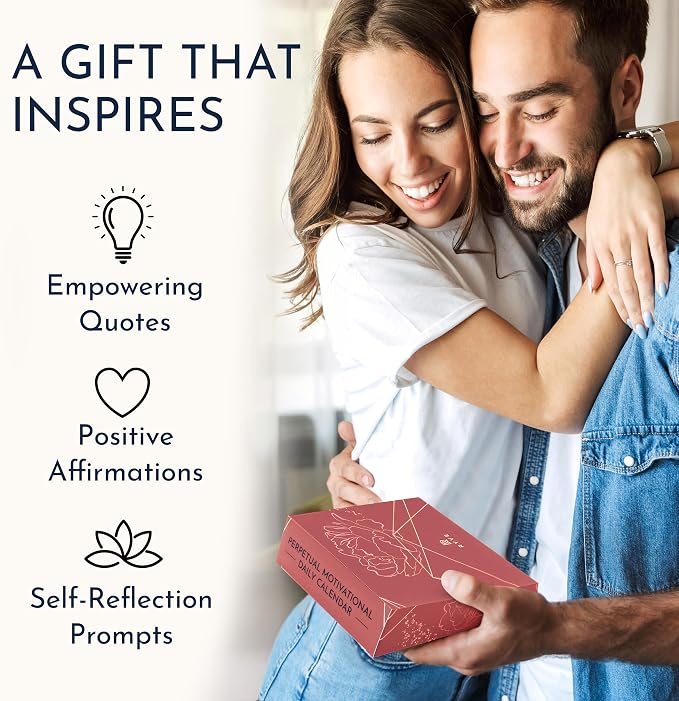 Motivational Desk Flip Calendar with 366 Daily Affirmations, Gift for Women | Inspirational Perpetual Desk Calendar, Daily Motivational Quotes, Positive Affirmations, Reflection Prompts, Office Decor