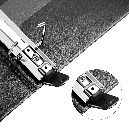 Amazon Basics 5 inch Heavy Duty D-Ring 3 Ring Binder, Customizable View Cover, Extra Durable, Black, 2-Pack