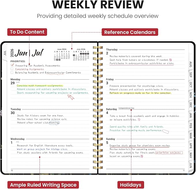 ZOTIA Planner 2026-2027, Jul 2026-Jun 2027 Weekly & Monthly Calendar