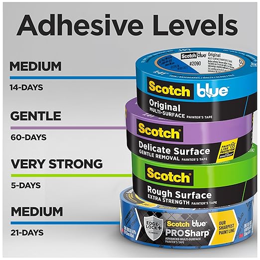 ScotchBlue Original Multi-Surface Painters Tape, 1 Inch Wide (0.94 in. x 60 Yds), 6 Rolls, Blue Paint Tape Protects Surfaces and Removes Easily, Masking Tapes for Indoor and Outdoor Use (2090-24EP6)
