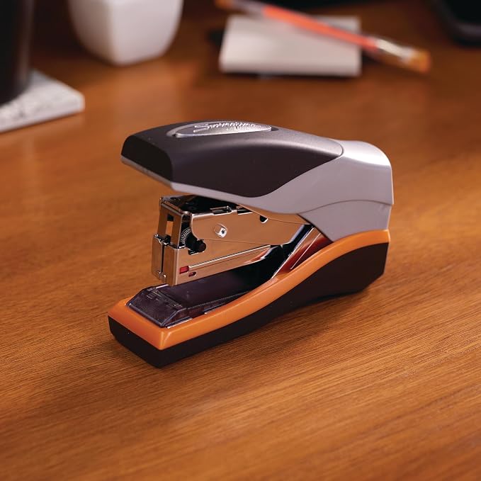 Swingline Stapler, 40 Sheet Capacity, Optima 40, Jam Free, Reduced Effort, Compact, Soft Grip, Metal, Orange, Silver and Black (87842)