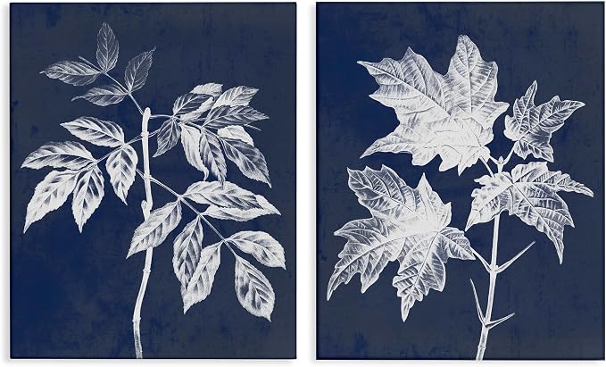 Maple Leaf Elm Stem Illustration, 24 x 30 Inch Canvas Wall Art Set | Stupell Industries · By Lil' Rue · Ready to hang · Nature inspired cottage charm · Made in USA