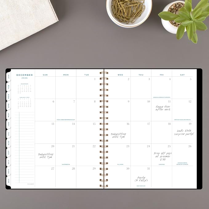 AT-A-GLANCE 2026 Planner, Weekly & Monthly, 8.5" x 11", Large, Signature Lite, Black (YP905L0526)