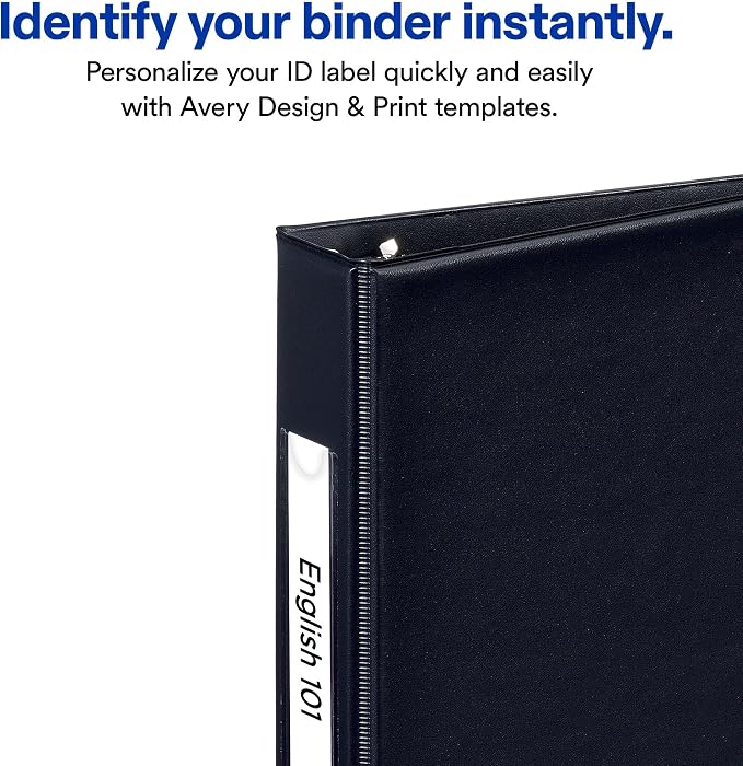 Avery Mini 3 Ring Binder, Holds 5.5" x 8.5" Paper, 1" Round Rings, 175-Sheet Capacity, 1.4" Wide Spine, Label Holder, 1 Black Binder, Great for Home, Office, School Supplies & More (27257) (Pack of 6)