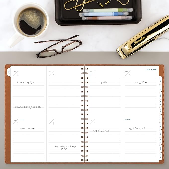 AT-A-GLANCE® Signature Collection 2027 Weekly Monthly Planner, Brown, Large, 8 1/2" x 11"
