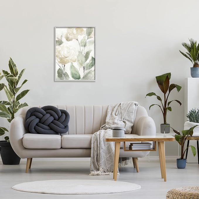 Stupell Industries 'Charming Abstract Florals', Framed Giclee Art, Gray, 24 x 30 Inches, Easy to Hang and Sturdy, Made in USA, by Lanie Loreth