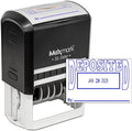 MaxMark Large Self-Inking Rubber Date Office Stamp with Deposited Phrase & Date - Blue Ink, 12-Year Band - Style 5