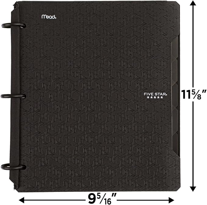 Five Star Bundle : Flex Hybrid NoteBinders 4 Pack, 1 Inch Binders, Notebook and Binder All-in-One, Black, White, Red, & Green (29328AE2)