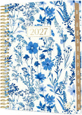 bloom daily planners 2027 Pocket Planner (January 2027 - December 2027) - 4” x 6” MINI Weekly Monthly Agenda Organizer & Calendar Year Book - Blue & White Floral