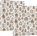 Winter Gingerbread Cookies Brown and White 3 Ring Binder 1.5" Decorative D-Ring Binder with Clipboard&3 Clear Pockets, Holds 200 Sheets A4 Size Paper Waterproof Binders for School Home Office|2 Pack