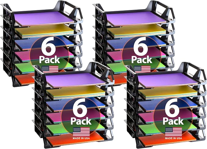 Officemate Recycled Desk Tray,Side Load,15 1/8 x 8 7/8 x 15,Letter/A4, (26212),6 Count (Pack of 4)