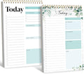 2 To Do List Notepads, Daily Planner Notebook with Tear-off Design, Undated Writing Organizer for Daily Tasks and Goal, Coiled Task Track Checklist Productivity Pad for Office, Classroom, Home, School