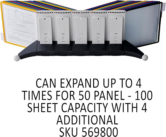 Durable Desktop Reference System with 10 Double-Sided Panels - Letter-Size 8.5" x 11" Inches - Assorted Colors SHERPA Design - Desk Reference Organizer