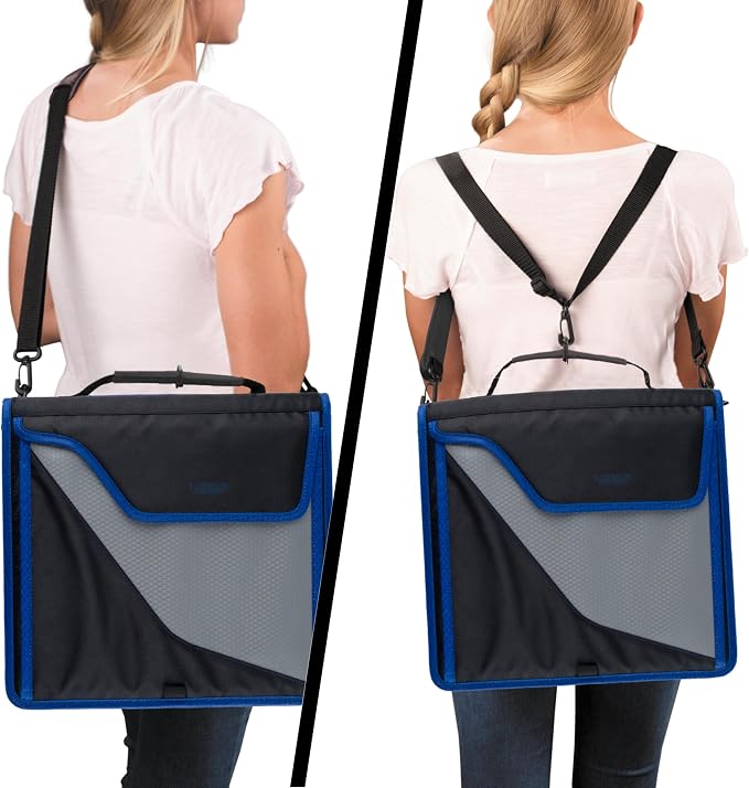 Five Star Zipper Binder, 3-Inch D-Ring Case Binder, 850-Sheet Capacity, Multiple Pockets, Front 5-Tab Expanding File, Removable Padded Case and Shoulder Strap, Urban Eclipse (292960J)