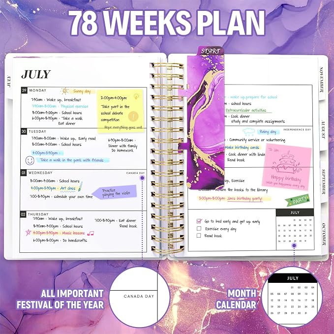 Planner 2026-2027, 18 Months Academic Daily Weekly Monthly Calendar Planner