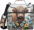 Highland Cow 3 Ring Zipper Binder 2 Inch with Strap for Girls | School Binder Bag with Handle Multi Pockets Binder Organizer 500- Sheet Capacity for School Office Supplies