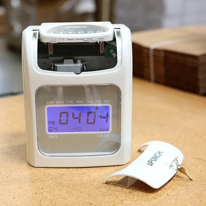uPunch HN4500 Advanced Calculating Time Clock Bundle for Small Business: Complete Employee Time Tracking System with 200 Time Cards, Racks, Ribbons, and Keys