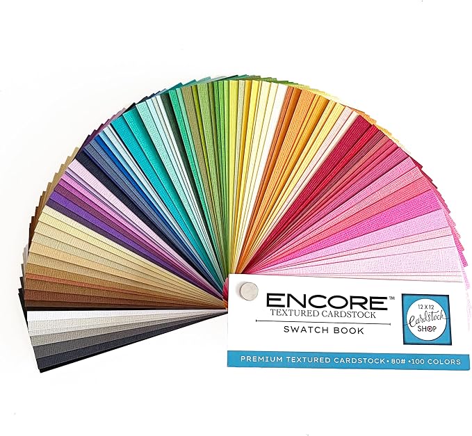 Swatch Book—12x12 Textured Cardstock | 80lb Textured Scrapbook Paper | Premium Cardstock for Cricut Cutting | One Book–100 Samples