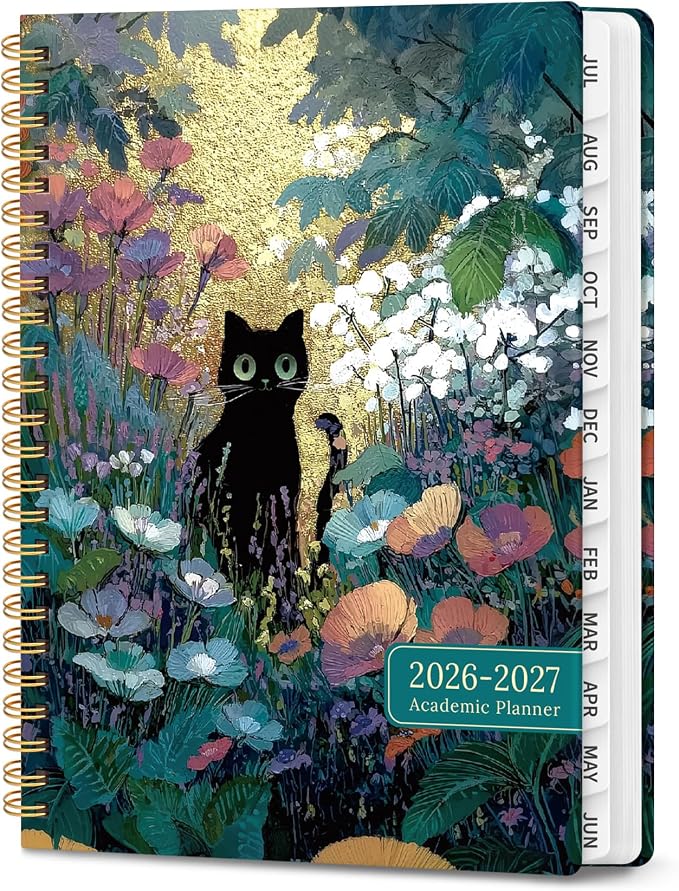 ZOTIA Academic Planner 2026-2027, Monthly & Weekly Jul 2026-Jun 2027 | Secret Bloom, 6.3" x 8.5" Calendar Planner for Women, Hardcover Pretty Organizer for Women, School Office Home Supplies