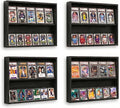 4 Pack Wooden Card Display Case Holds 32-40 PSA BGS SGC Graded Sports Card | Easy Assembly， Wall Mounted or Desktop Card Display，Trading Cards，Baseball Cards, Basketball Cards，Football Cards，Top Loaders