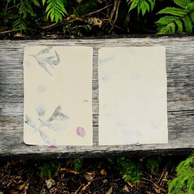 Handmade Lokta Card Stock 5x7 Deckle Edge, Forest Wanderer (100 Sheets) | Kathmandu Valley Co. pressed flowers & leaves, decorative stationery, DIY wedding invitations, thank you notes, made in Nepal